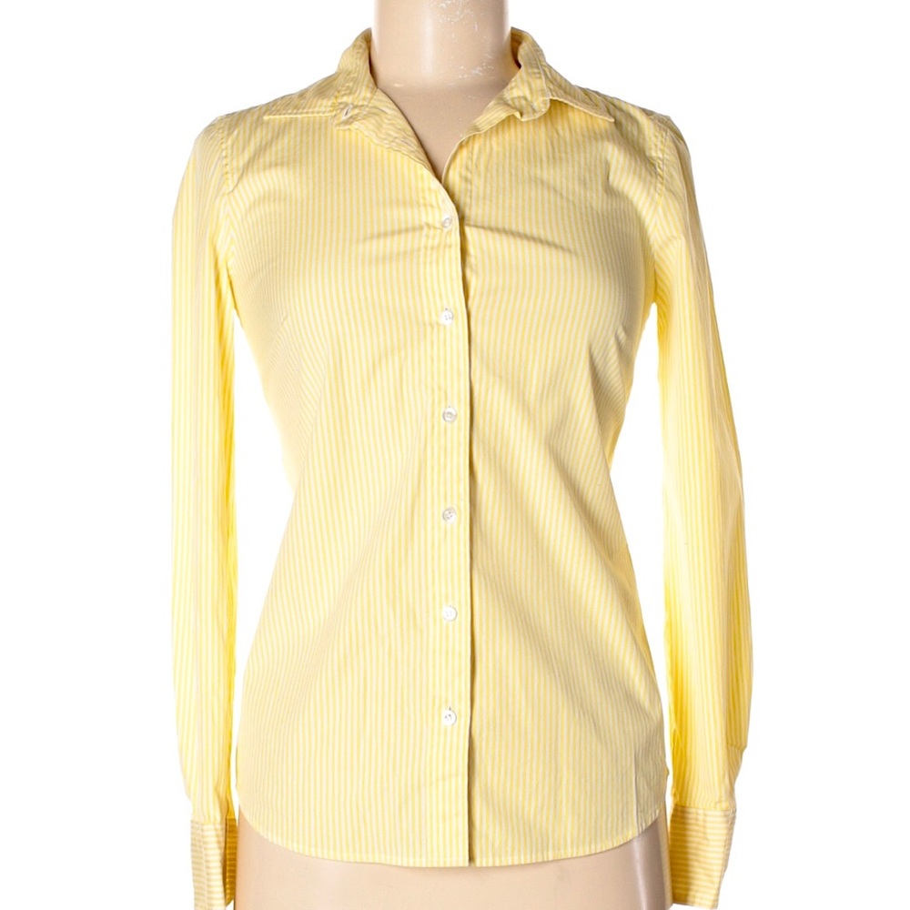 J. Crew haberdashery yellow pinstripe shirt XXS